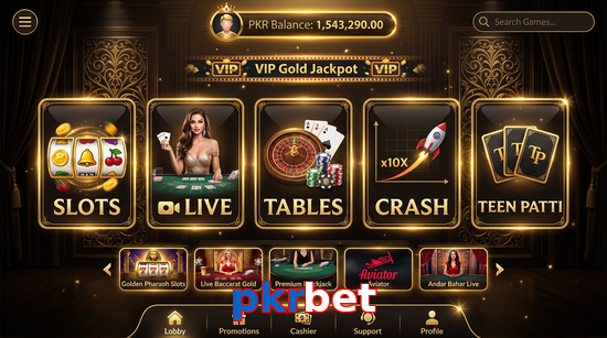 Main screen of Pkrbet casino page for PK players